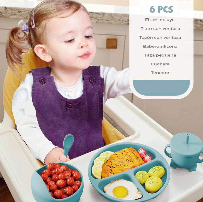 SET VAJILLA SILICONA PARA BEBÉS