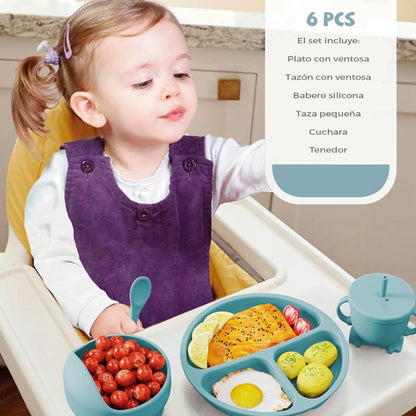 SET VAJILLA SILICONA PARA BEBÉS